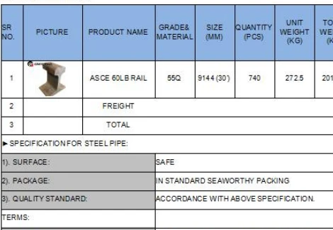 GNEE RAIL Exported ASCE 60LB Steel Rails to Mexico